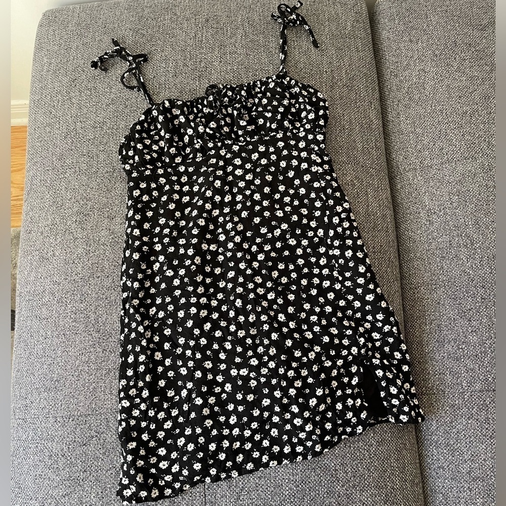Garage black floral mini dress